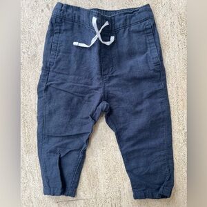 Janie and Jack Navy Linen Pants